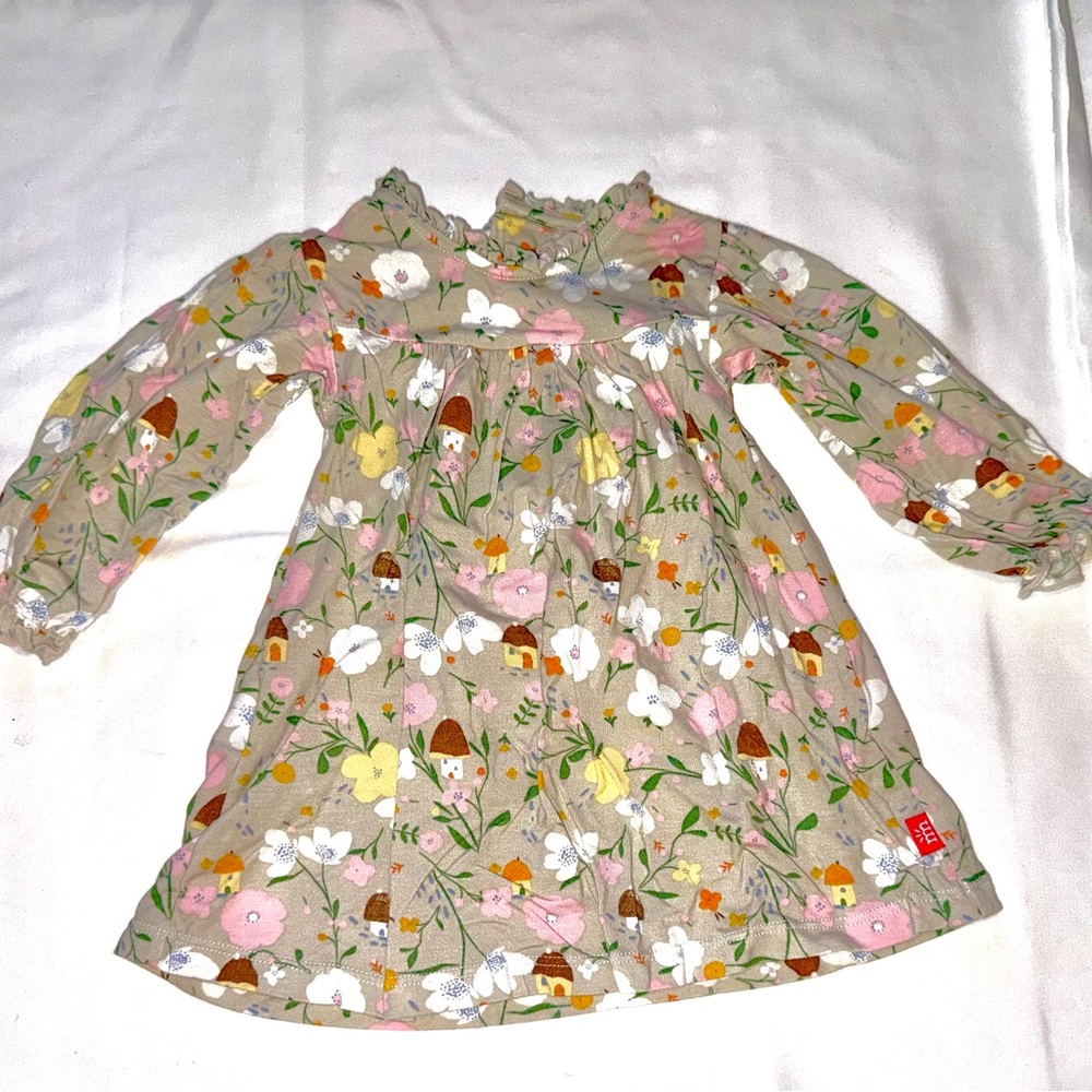 Magnetic Me Floral Kids Dress in Pink and Yellow